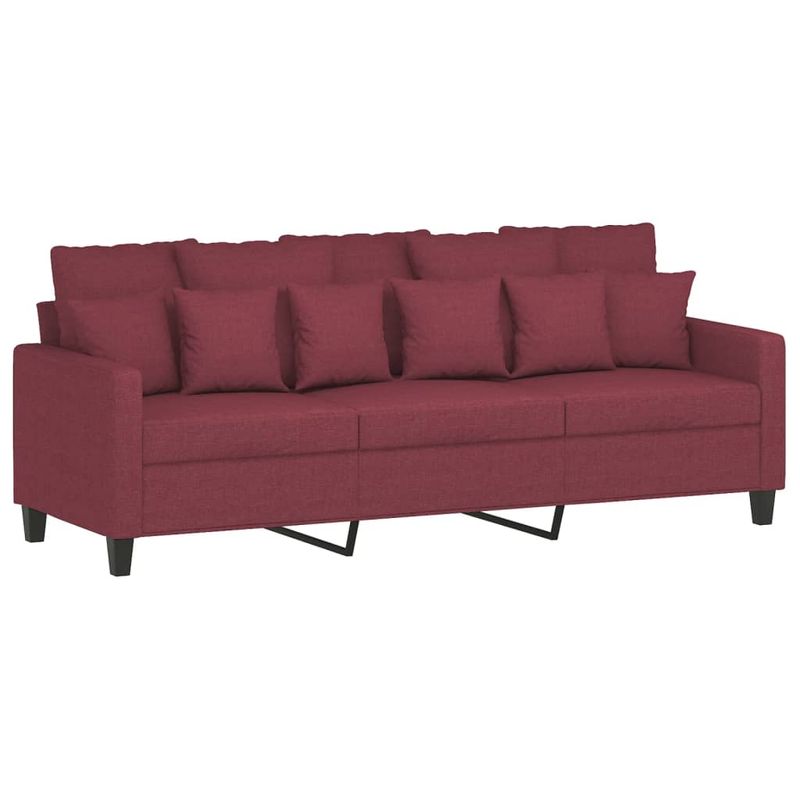 Casa si Gradina - Mobilier - Seturi de mobilier - Seturi living - Set canapea cu perne, 2 piese, rosu vin, material textil - Infinity.ro