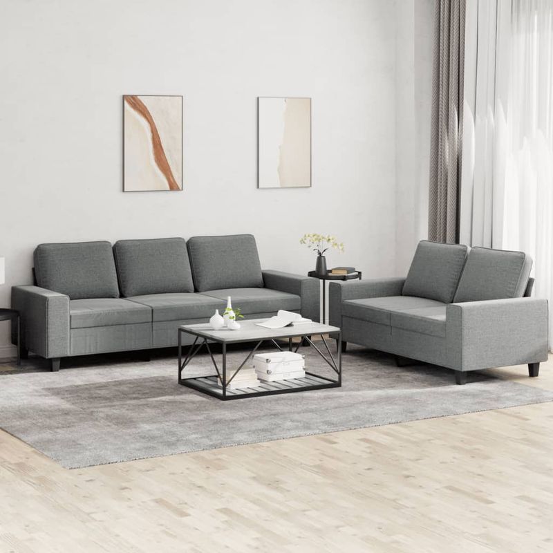 Casa si Gradina - Mobilier - Seturi de mobilier - Seturi living - Set de canapele, 2 piese, gri inchis, material textil - Infinity.ro