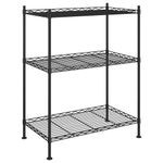 Casa si Gradina - Mobilier - Biblioteci si rafturi - Rafturi - Raft de depozitare, 3 niveluri, negru, 60 x 35 x 76 cm, 150 kg - Infinity.ro