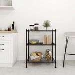 Casa si Gradina - Mobilier - Biblioteci si rafturi - Rafturi - Raft de depozitare, 3 niveluri, negru, 60 x 35 x 76 cm, 150 kg - Infinity.ro