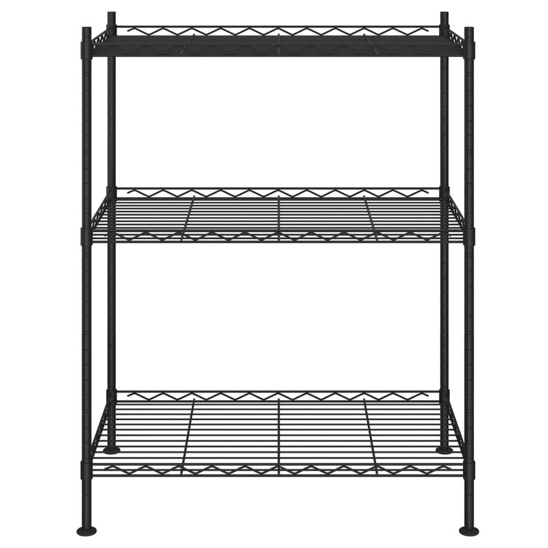 Casa si Gradina - Mobilier - Biblioteci si rafturi - Rafturi - Raft de depozitare, 3 niveluri, negru, 60 x 35 x 76 cm, 150 kg - Infinity.ro