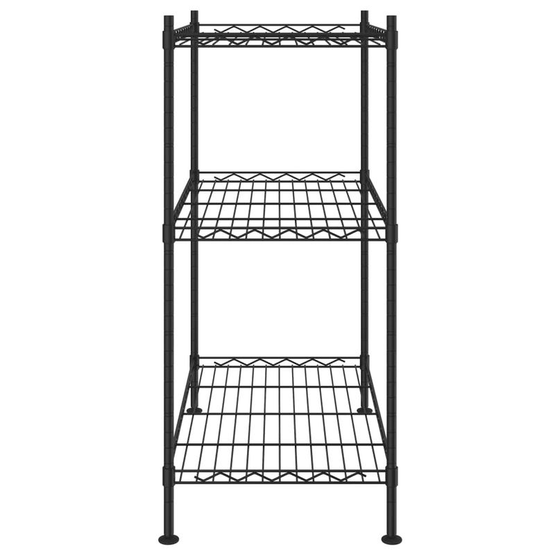 Casa si Gradina - Mobilier - Biblioteci si rafturi - Rafturi - Raft de depozitare, 3 niveluri, negru, 60 x 35 x 76 cm, 150 kg - Infinity.ro