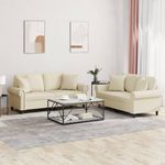 Casa si Gradina - Mobilier - Seturi de mobilier - Seturi living - Set de canapele cu perne, 2 piese, crem, piele ecologica - Infinity.ro