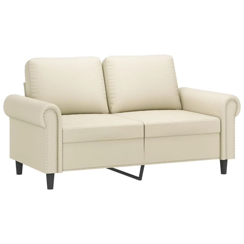 Casa si Gradina - Mobilier - Seturi de mobilier - Seturi living - Set de canapele cu perne, 2 piese, crem, piele ecologica - Infinity.ro