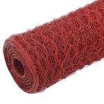 Casa si Gradina - Gradina si terasa - Garduri, panouri si accesorii - Plasa de sarma gaini, rosu, 25 x 1 m, otel cu invelis PVC - Infinity.ro