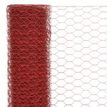 Casa si Gradina - Gradina si terasa - Garduri, panouri si accesorii - Plasa de sarma gaini, rosu, 25 x 1 m, otel cu invelis PVC - Infinity.ro
