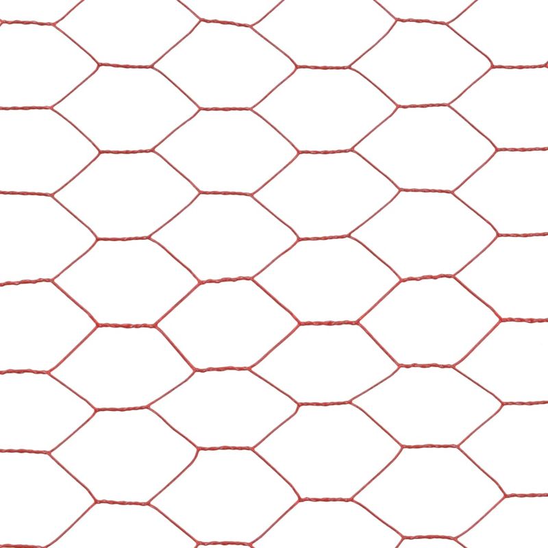 Casa si Gradina - Gradina si terasa - Garduri, panouri si accesorii - Plasa de sarma gaini, rosu, 25 x 1 m, otel cu invelis PVC - Infinity.ro