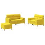 Casa si Gradina - Mobilier - Seturi de mobilier - Seturi living - Set de canapele cu perne, 3 piese, galben deschis, textil - Infinity.ro