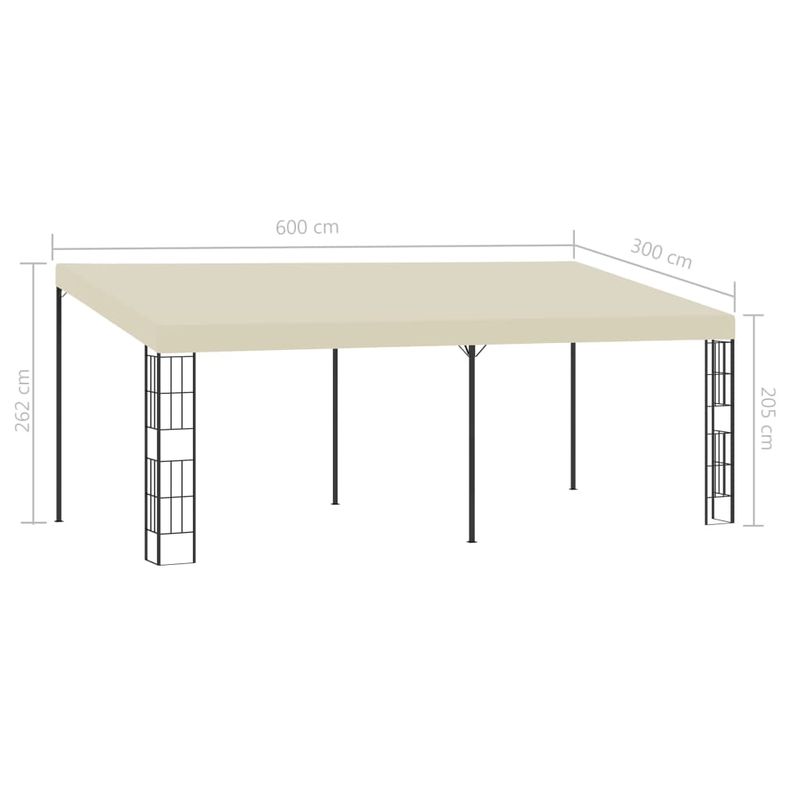 Casa si Gradina - Gradina si terasa - Umbrele si pavilioane - Pavilioane - Pavilion de perete, crem, 3 x 6 m, material textil - Infinity.ro