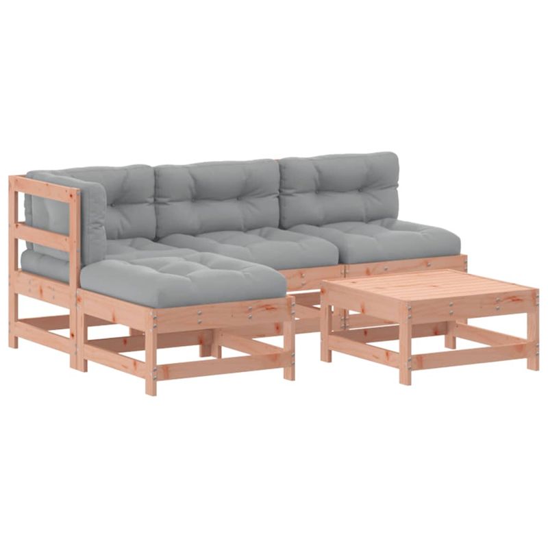 Casa si Gradina - Gradina si terasa - Mobilier exterior - Seturi mobila gradina - Set mobilier de gradina cu perne, 5 piese, lemn masiv douglas - Infinity.ro