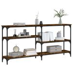 Casa si Gradina - Mobilier - Comode si corpuri - Console - Masuta consola, stejar fumuriu, 160x29x75 cm, lemn prelucrat - Infinity.ro