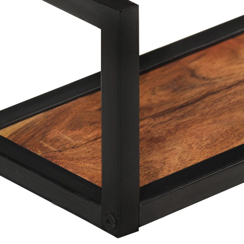 Casa si Gradina - Mobilier - Biblioteci si rafturi - Rafturi - Rafturi de perete 2 buc. 110x17x17 cm lemn masiv acacia si fier - Infinity.ro