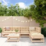 Casa si Gradina - Gradina si terasa - Mobilier exterior - Seturi mobila gradina - Set mobilier de gradina cu perne, 7 piese, lemn masiv - Infinity.ro