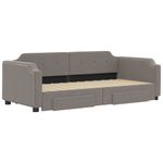 Casa si Gradina - Mobilier - Paturi si accesorii - Paturi - Pat de zi cu extensie si sertare, gri taupe, 80x200 cm, textil - Infinity.ro