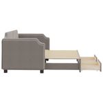 Casa si Gradina - Mobilier - Paturi si accesorii - Paturi - Pat de zi cu extensie si sertare, gri taupe, 80x200 cm, textil - Infinity.ro