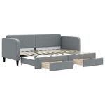 Casa si Gradina - Mobilier - Paturi si accesorii - Paturi - Pat de zi cu extensie si sertare, gri deschis, 80x200 cm textil - Infinity.ro