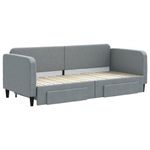 Casa si Gradina - Mobilier - Paturi si accesorii - Paturi - Pat de zi cu extensie si sertare, gri deschis, 80x200 cm textil - Infinity.ro