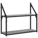 Casa si Gradina - Mobilier - Biblioteci si rafturi - Rafturi - Raft cu 2 niveluri, gri sonoma, 60x21x51 cm, lemn prelucrat - Infinity.ro