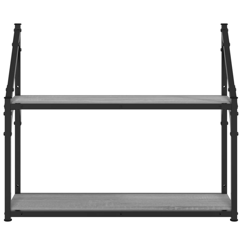 Casa si Gradina - Mobilier - Biblioteci si rafturi - Rafturi - Raft cu 2 niveluri, gri sonoma, 60x21x51 cm, lemn prelucrat - Infinity.ro