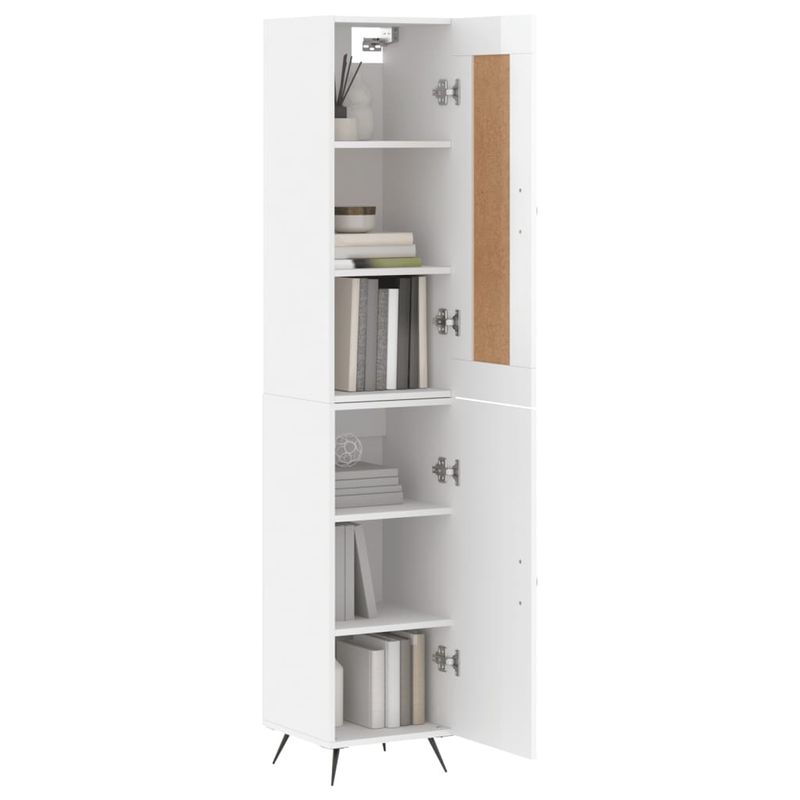Casa si Gradina - Mobilier - Comode si corpuri - Comode - Dulap inalt, alb extralucios, 34,5x34x180 cm, lemn prelucrat - Infinity.ro