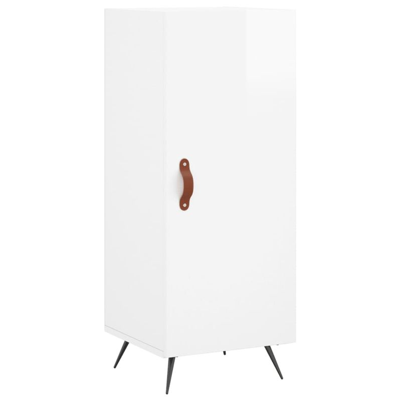 Casa si Gradina - Mobilier - Comode si corpuri - Comode - Dulap inalt, alb extralucios, 34,5x34x180 cm, lemn prelucrat - Infinity.ro