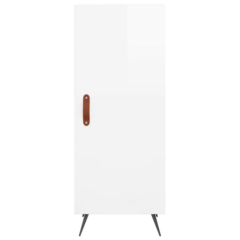 Casa si Gradina - Mobilier - Comode si corpuri - Comode - Dulap inalt, alb extralucios, 34,5x34x180 cm, lemn prelucrat - Infinity.ro