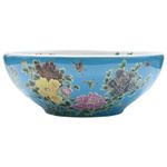 Casa si Gradina - Sanitare - Lavoar baie si accesorii - Lavoare si piedestale - Lavoar de blat, multicolor, rotund, Φ41x14 cm, ceramica, albastru și galben - Infinity.ro