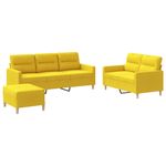 Casa si Gradina - Mobilier - Seturi de mobilier - Seturi living - Set de canapele cu perne, 3 piese, galben deschis, textil - Infinity.ro