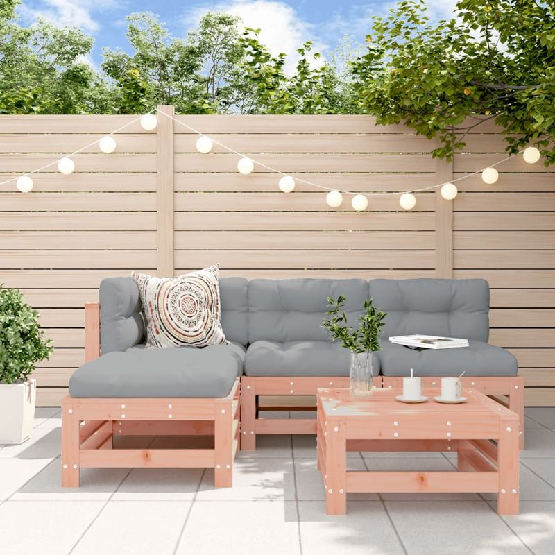 Casa si Gradina - Gradina si terasa - Mobilier exterior - Seturi mobila gradina - Set mobilier de gradina cu perne, 5 piese, lemn masiv douglas - Infinity.ro