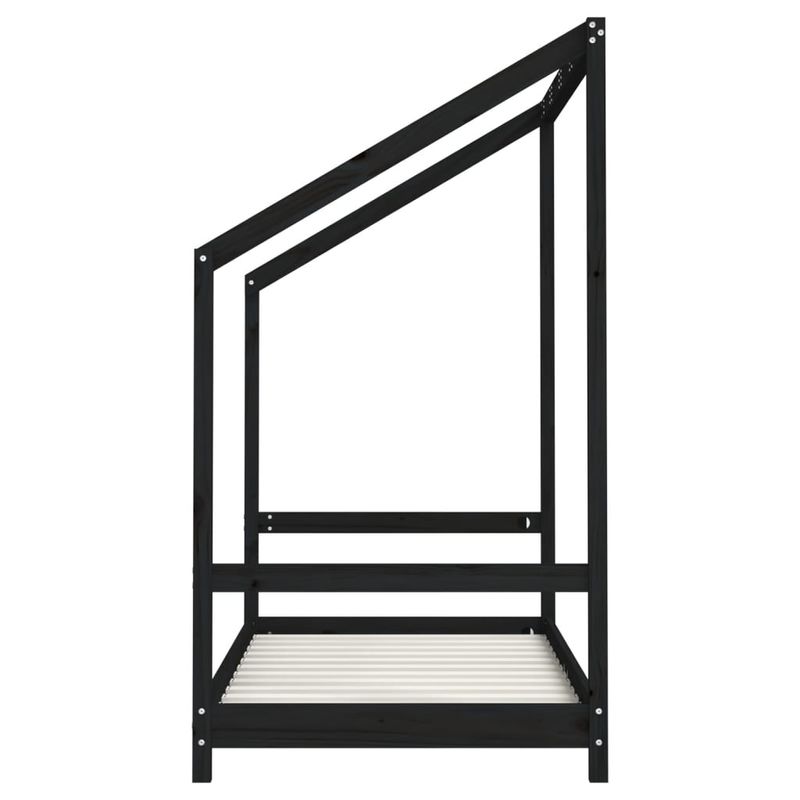 Casa si Gradina - Mobilier - Mobilier copii - Patuturi copii - Cadru de pat pentru copii, negru, 80x160 cm, lemn masiv de pin - Infinity.ro