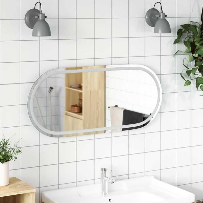 Casa si Gradina - Decoratiuni - Oglinzi - Oglinda de baie cu LED, 100x45 cm, ovala - Infinity.ro