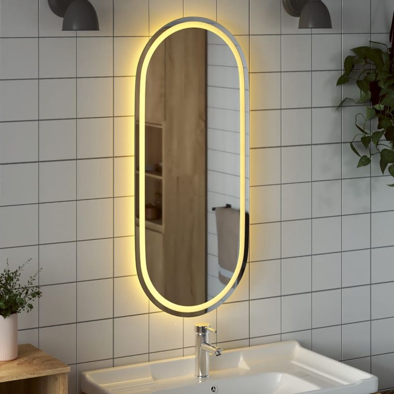 Casa si Gradina - Decoratiuni - Oglinzi - Oglinda de baie cu LED, 100x45 cm, ovala - Infinity.ro