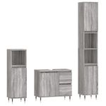 Casa si Gradina - Mobilier - Seturi de mobilier - Seturi baie - Set mobilier de baie, 3 piese, gri sonoma, lemn prelucrat - Infinity.ro