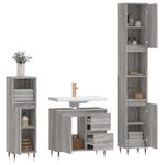 Casa si Gradina - Mobilier - Seturi de mobilier - Seturi baie - Set mobilier de baie, 3 piese, gri sonoma, lemn prelucrat - Infinity.ro