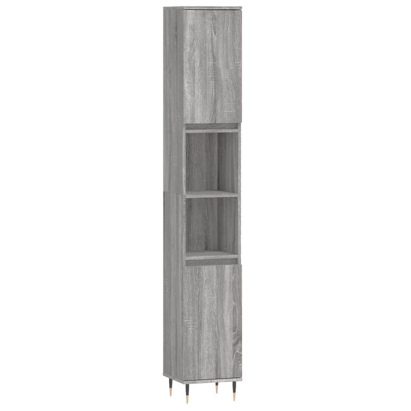 Casa si Gradina - Mobilier - Seturi de mobilier - Seturi baie - Set mobilier de baie, 3 piese, gri sonoma, lemn prelucrat - Infinity.ro