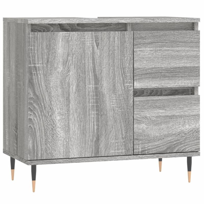 Casa si Gradina - Mobilier - Seturi de mobilier - Seturi baie - Set mobilier de baie, 3 piese, gri sonoma, lemn prelucrat - Infinity.ro