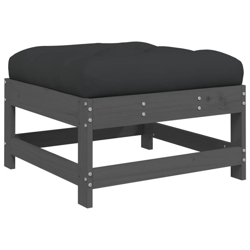 Casa si Gradina - Gradina si terasa - Mobilier exterior - Seturi mobila gradina - Set mobilier de gradina cu perne, 7 piese, gri, lemn masiv - Infinity.ro