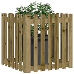 Casa si Gradina - Gradinarit si plante - Plante si ghivece - Ghivece si suporturi - Jardiniera gradina cu design gard, 70x70x70 cm, lemn pin tratat - Infinity.ro