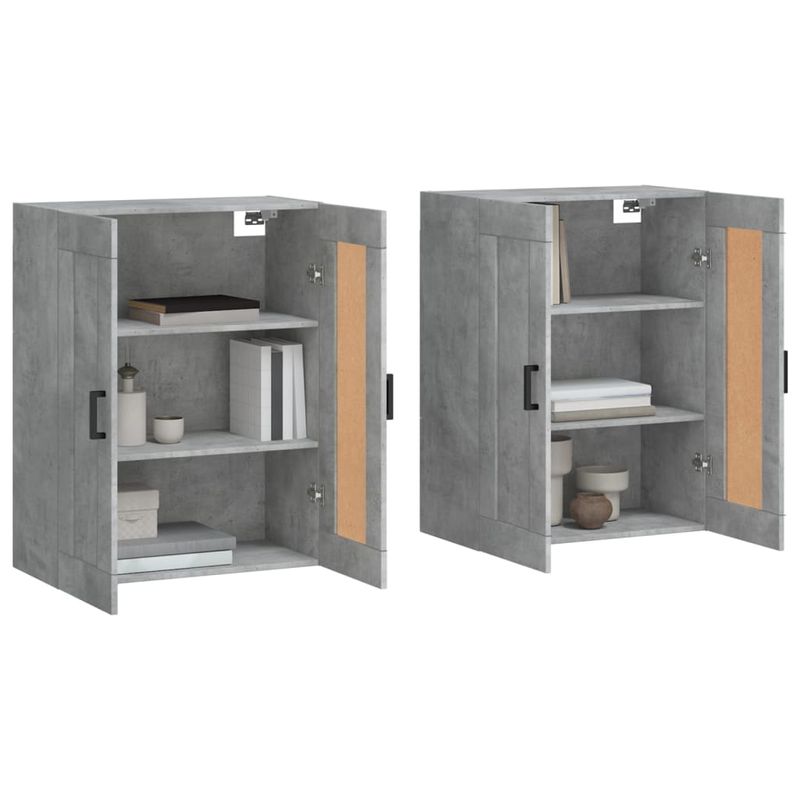 Casa si Gradina - Mobilier - Comode si corpuri - Comode - Dulapuri de perete, 2 buc., gri beton, lemn prelucrat - Infinity.ro