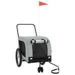 Petshop - Accesorii petshop - Culcusuri si custi - Genti si articole transport - Remorca bicicleta animale companie, gri/negru, oxford/fier - Infinity.ro