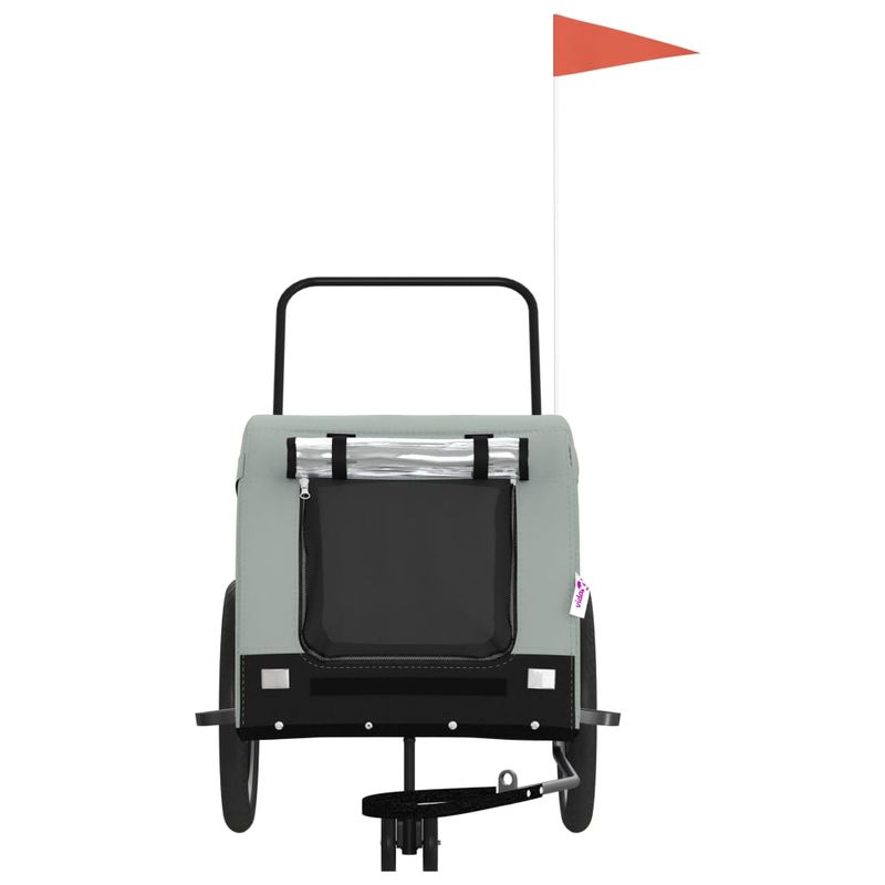 Petshop - Accesorii petshop - Culcusuri si custi - Genti si articole transport - Remorca bicicleta animale companie, gri/negru, oxford/fier - Infinity.ro