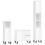 Casa si Gradina - Mobilier - Seturi de mobilier - Seturi baie - Set mobilier de baie, 3 piese, alb extralucios, lemn compozit - Infinity.ro