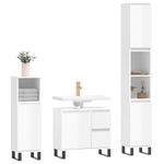 Casa si Gradina - Mobilier - Seturi de mobilier - Seturi baie - Set mobilier de baie, 3 piese, alb extralucios, lemn compozit - Infinity.ro