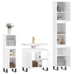 Casa si Gradina - Mobilier - Seturi de mobilier - Seturi baie - Set mobilier de baie, 3 piese, alb extralucios, lemn compozit - Infinity.ro