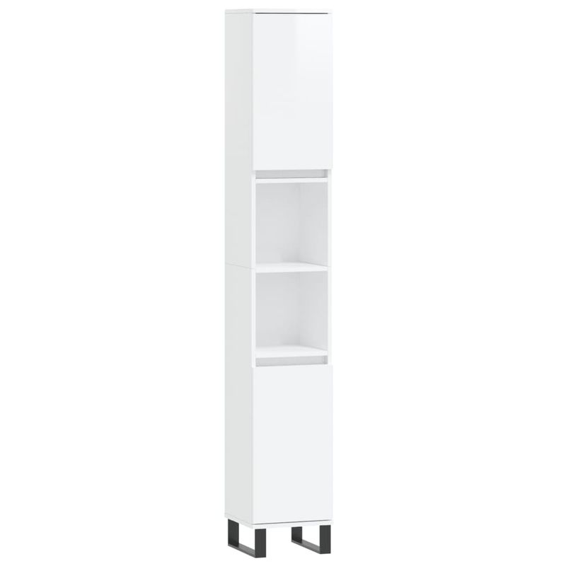 Casa si Gradina - Mobilier - Seturi de mobilier - Seturi baie - Set mobilier de baie, 3 piese, alb extralucios, lemn compozit - Infinity.ro