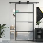 Casa si Gradina - Constructii - Usi interior, exterior si garaj - Usi interior - Usa glisanta, negru, 102,5x205 cm, sticla securizata/aluminiu - Infinity.ro
