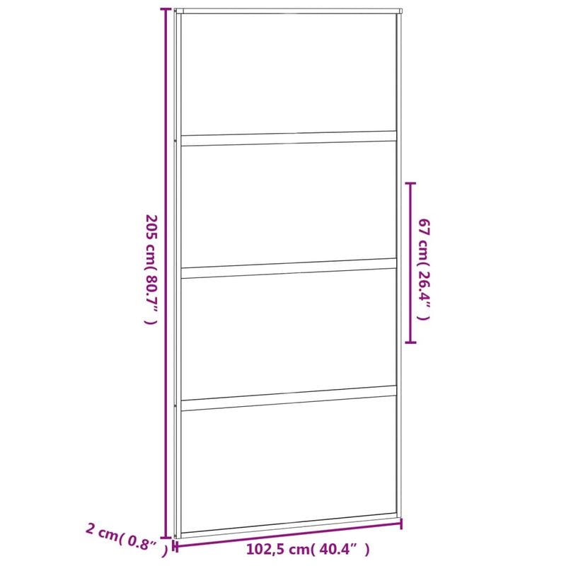 Casa si Gradina - Constructii - Usi interior, exterior si garaj - Usi interior - Usa glisanta, negru, 102,5x205 cm, sticla securizata/aluminiu - Infinity.ro
