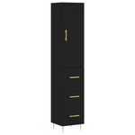 Casa si Gradina - Mobilier - Comode si corpuri - Comode - Dulap inalt, negru, 34,5x34x180 cm, lemn prelucrat - Infinity.ro