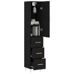 Casa si Gradina - Mobilier - Comode si corpuri - Comode - Dulap inalt, negru, 34,5x34x180 cm, lemn prelucrat - Infinity.ro