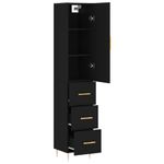 Casa si Gradina - Mobilier - Comode si corpuri - Comode - Dulap inalt, negru, 34,5x34x180 cm, lemn prelucrat - Infinity.ro